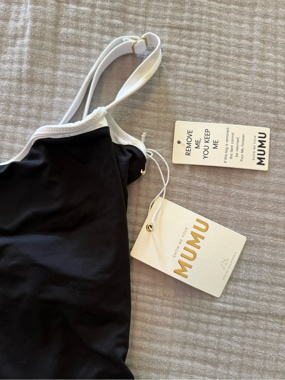 Show me your mumu black ”overseas” one piece brand new with tags